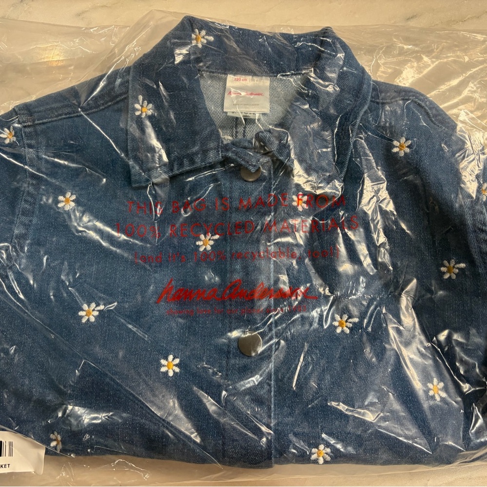 Hanna Andersson Denim Jacket with Daisy Accents